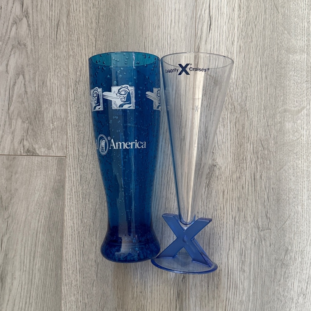 Holland America & Celebrity Cruises plastic cups set of 2